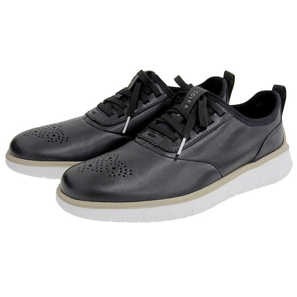 Cole Haan コールハーン 新品同様 ジェネレーション ゼログランド メダリオン レザー スニーカー シューズ メンズ ブラック 25.5cm C31495 シューズ 8(US)