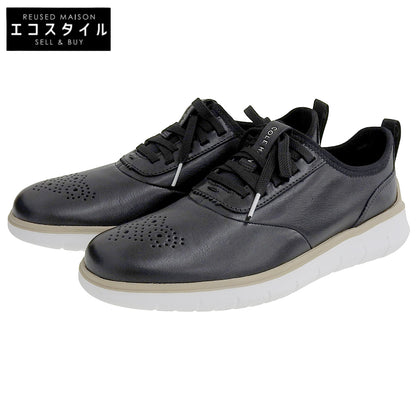 Cole Haan コールハーン 新品同様 ジェネレーション ゼログランド メダリオン レザー スニーカー シューズ メンズ ブラック 25.5cm C31495 シューズ 8(US)