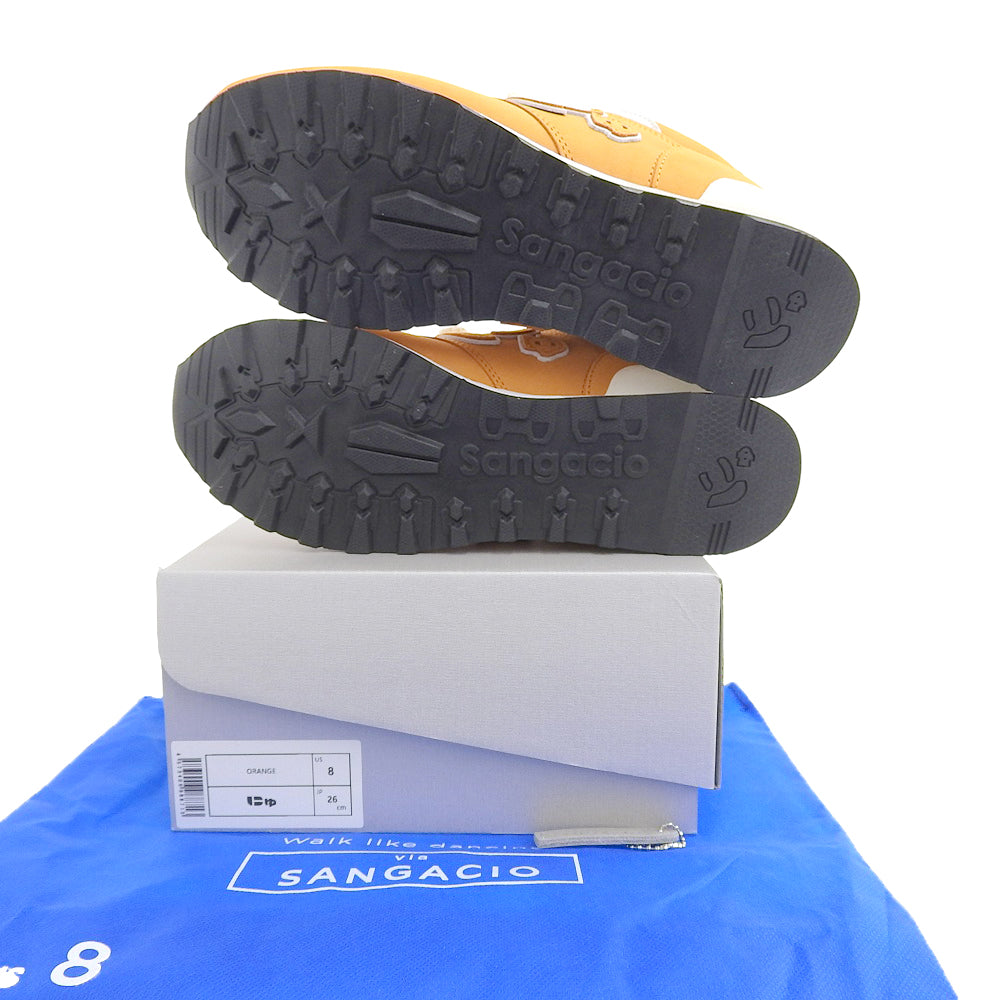 Sangacio サンガッチョ 新品同様 にゅ～ず 10周年記念モデル ヌバッグ ローカットスニーカー シューズ メンズ オレンジ 26cm シューズ 8(US)