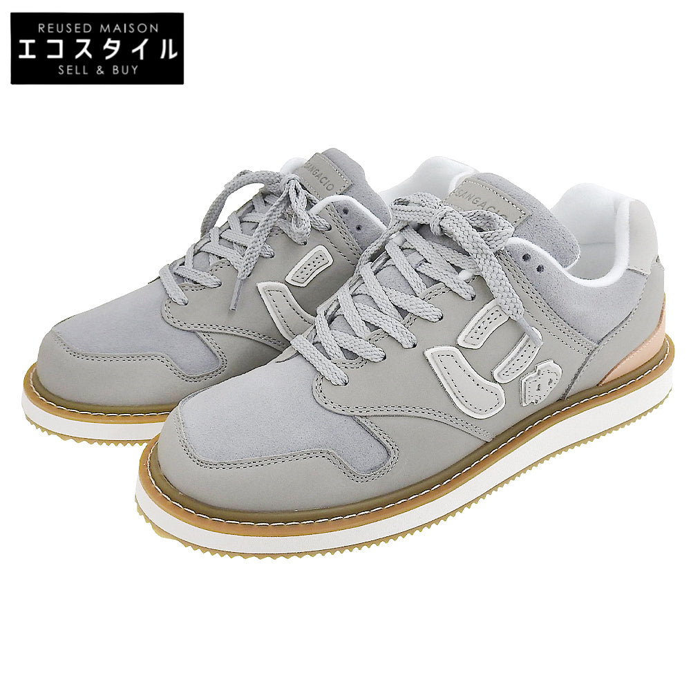 Sangacio サンガッチョ 新品同様 にゅ～ず CREPE GRAY レザー スニーカー シューズ メンズ グレー 26cm シューズ 8(US)