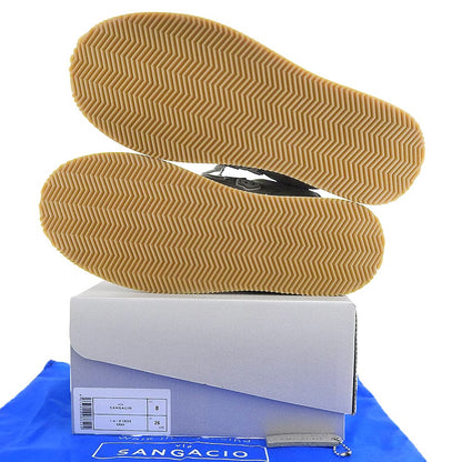 Sangacio サンガッチョ 新品同様 にゅ～ず CREPE GRAY レザー スニーカー シューズ メンズ グレー 26cm シューズ 8(US)