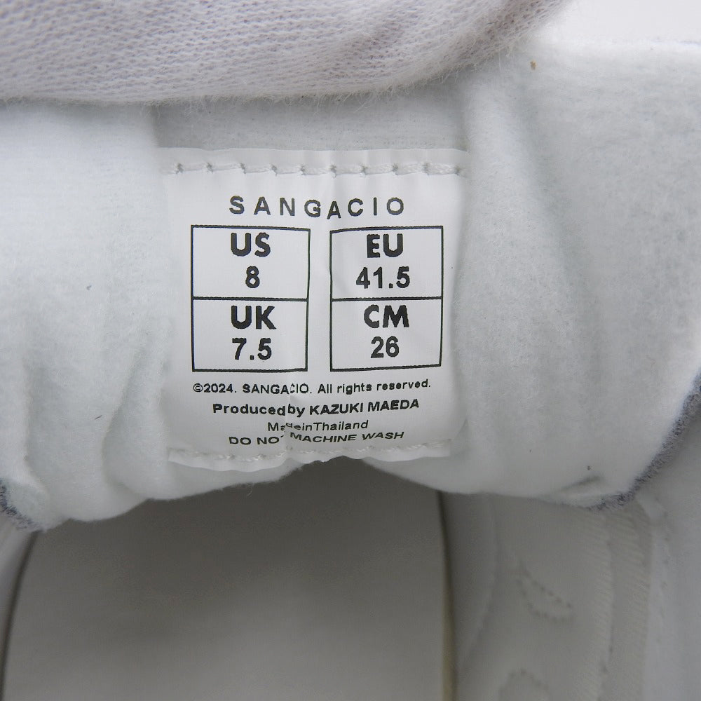 Sangacio サンガッチョ 新品同様 にゅ～ず CREPE GRAY レザー スニーカー シューズ メンズ グレー 26cm シューズ 8(US)