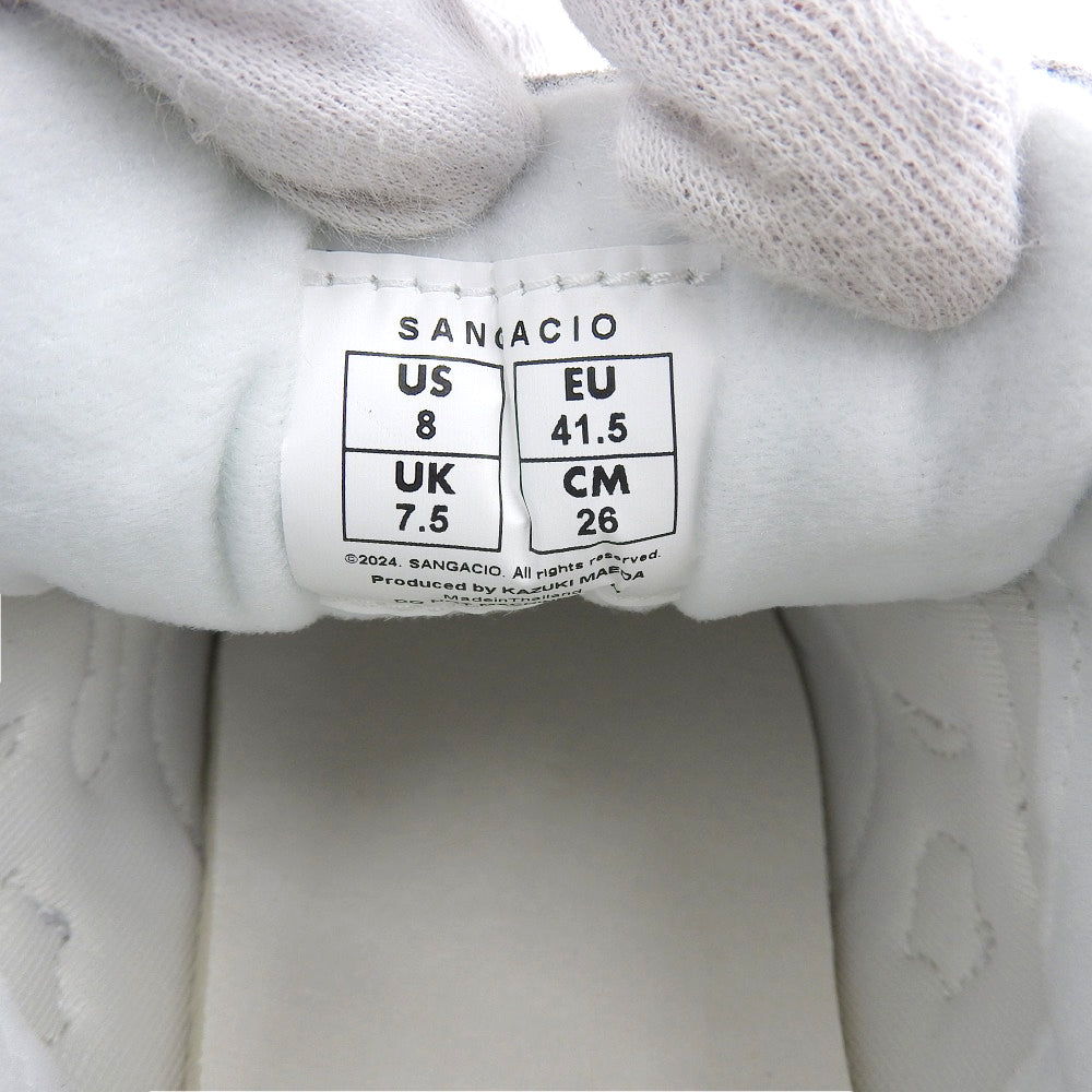 Sangacio サンガッチョ 新品同様 にゅ～ず CREPE GRAY レザー スニーカー シューズ メンズ グレー 26cm シューズ 8(US)