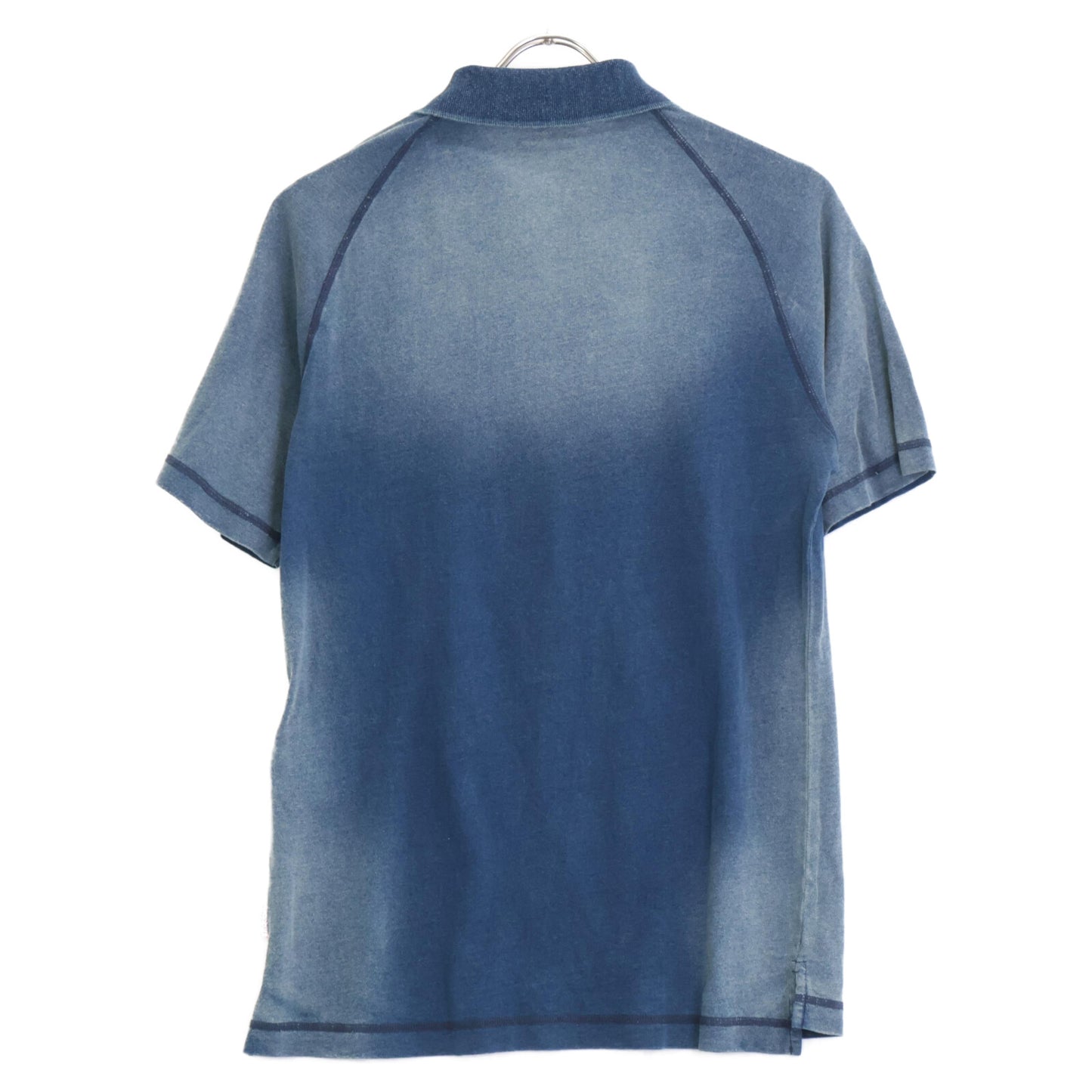 DIESEL ディーゼル T-RASMITH ﾌﾞﾙｰ ｶﾗｰ ｽﾃｯﾁ ﾎﾟﾛｼｬﾂ トップス XS