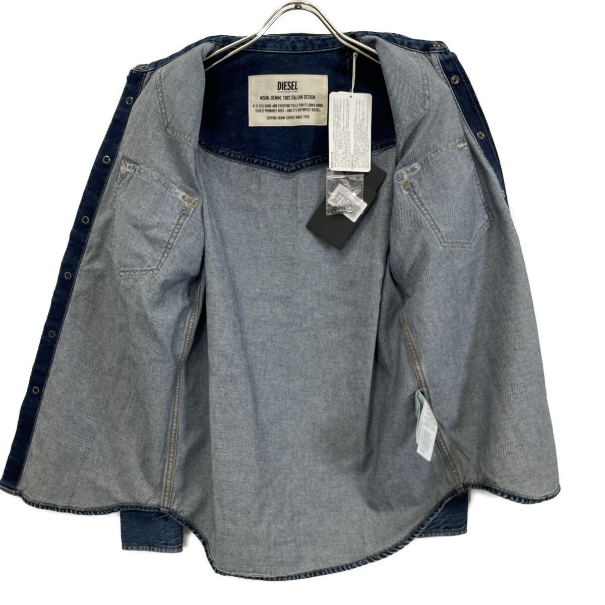 DIESEL ディーゼル D-EAST-P1 ﾌﾞﾙｰ 長袖ﾃﾞﾆﾑｼｬﾂ ｳｫｯｼｭ加工 トップス XS