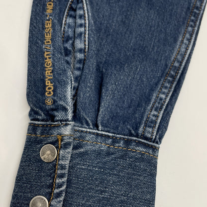 DIESEL ディーゼル D-EAST-P1 ﾌﾞﾙｰ 長袖ﾃﾞﾆﾑｼｬﾂ ｳｫｯｼｭ加工 トップス XS