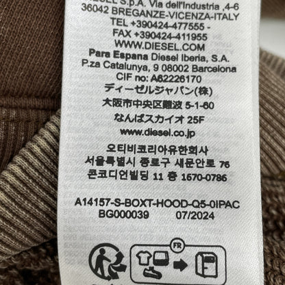 DIESEL ディーゼル S-BOX-HOOD-Q5 ﾌﾞﾗｳﾝ 加工 ﾊﾟｰｶｰ トップス XS