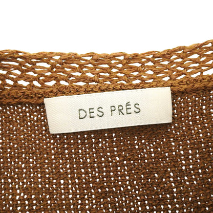 DES PRES デプレ 美品 コットンシルクペーパーツイスト Vネックプルオーバー トップス レディース ブラウン F 22-02-51-02308 25SS トップス F