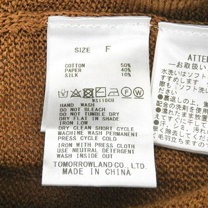 DES PRES デプレ 美品 コットンシルクペーパーツイスト Vネックプルオーバー トップス レディース ブラウン F 22-02-51-02308 25SS トップス F