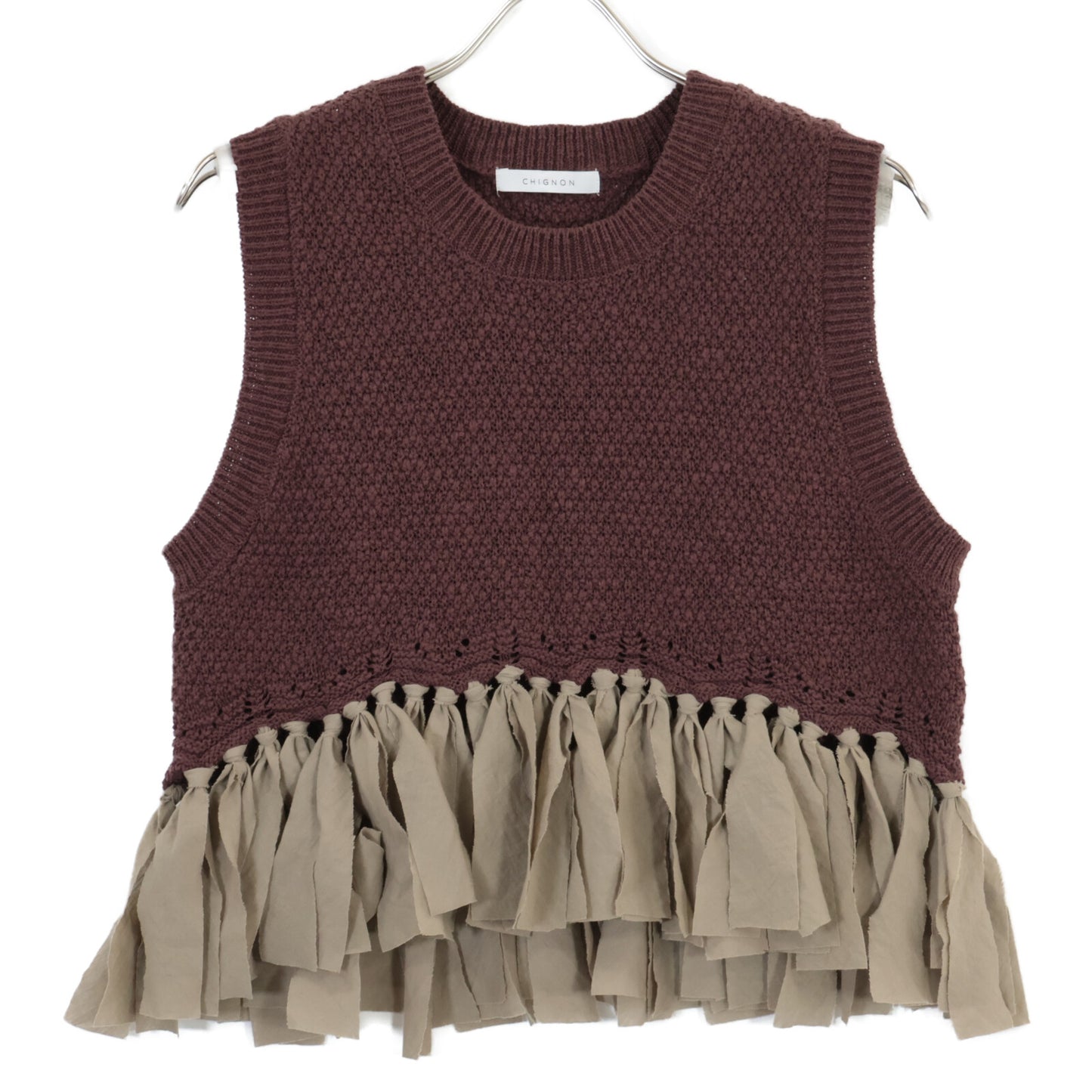 CHIGNON シニヨン ﾎﾞﾙﾄﾞｰ 9452-235DP 布帛ﾄﾞｯｷﾝｸﾞ ﾆｯﾄﾍﾞｽﾄ ベスト F