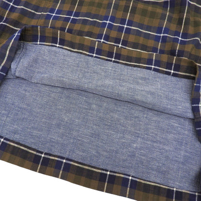 45R フォーティファイブ アール 美品 二重織 ネルチェック 馬比古ドレス ワンピース レディース カーキ×ブルー 0 5115903 ワンピース 0