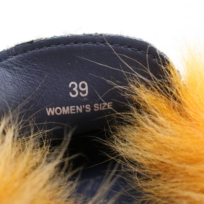 TOD'S トッズ デニム/ファー ダブルＴ ゴンミーニ ドライビングシューズ シューズ 39