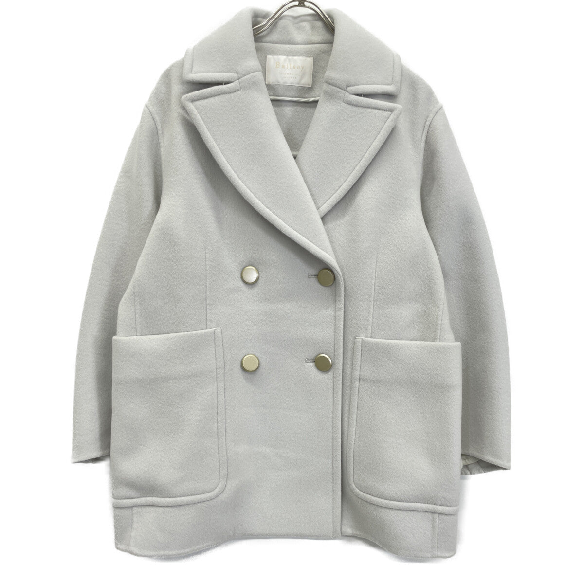 BALLSEY ボールジー 23年 ﾗｲﾄｸﾞﾚｰ ｳｰﾙﾋﾞｰﾊﾞｰﾒﾙﾄﾝ ｼｮｰﾄｺｰﾄ コート 36