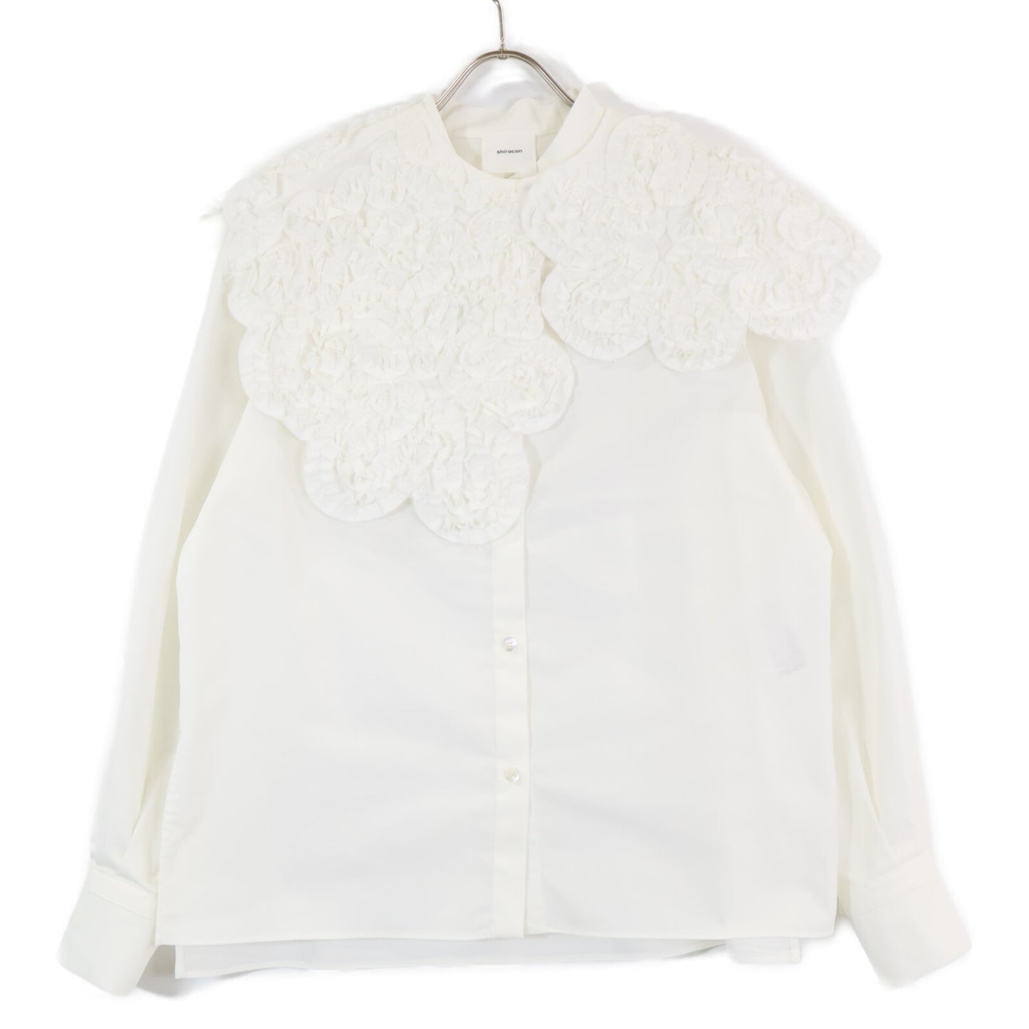 shirocon シロコン SC2121-010AW-4 ホイップカラー付 長袖ブラウス/ トップス 36