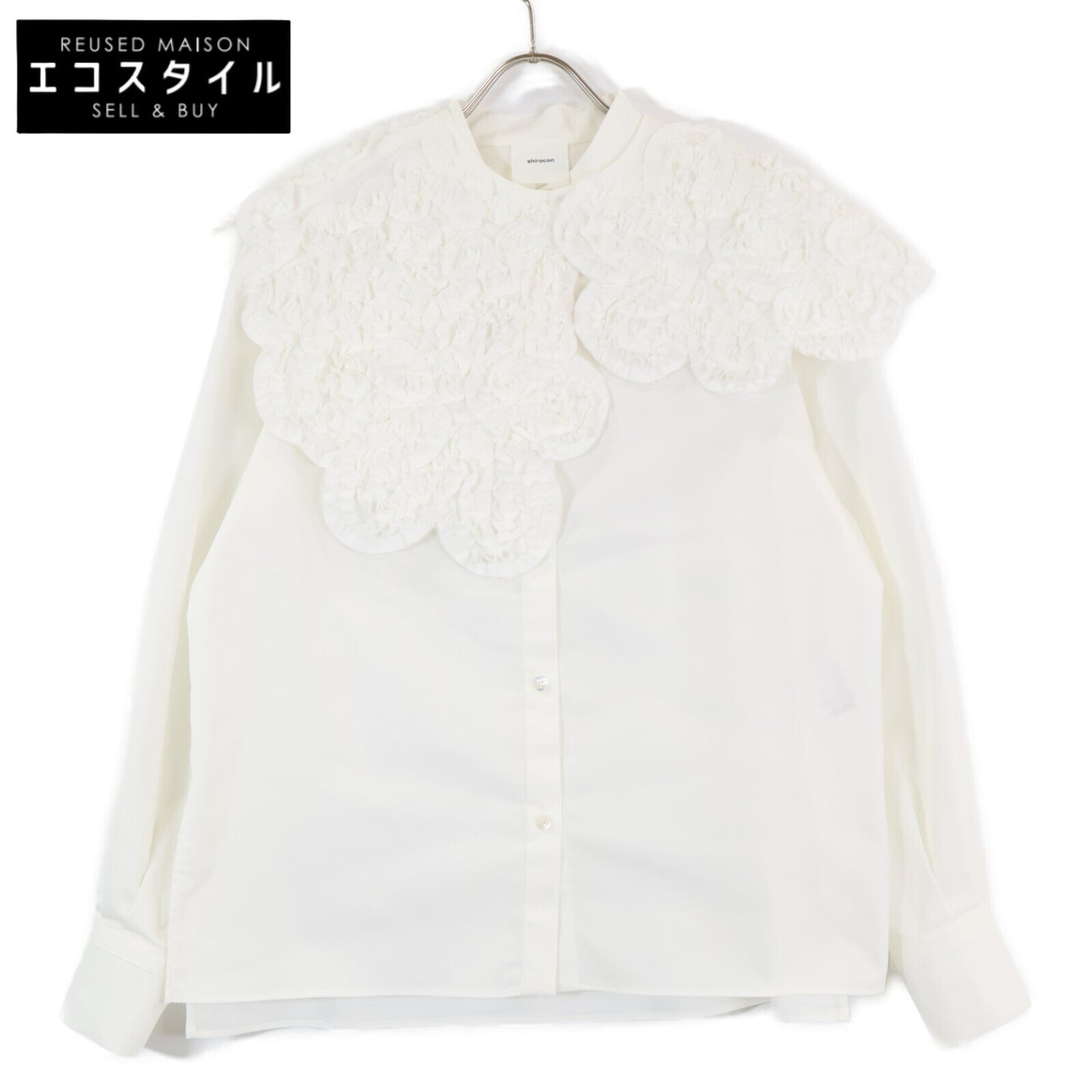 shirocon シロコン SC2121-010AW-4 ホイップカラー付 長袖ブラウス/ トップス 36