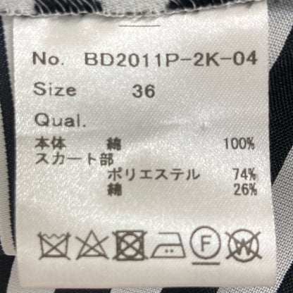 BORDERS at BALCONY ボーダーズアットバルコニー BD2011P-2K-04 ﾌﾞﾗｯｸ Tｼｬﾂ ﾀｯｸﾎﾞｰﾀﾞｰ ﾜﾝﾋﾟｰｽ ワンピース 36