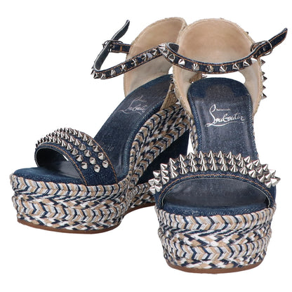 Christian Louboutin クリスチャンルブタン デニム マドモニカ ウェッジソール パンプス 36