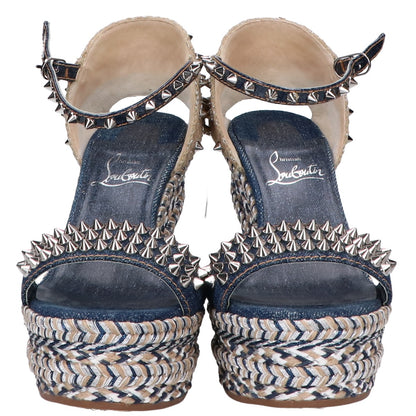 Christian Louboutin クリスチャンルブタン デニム マドモニカ ウェッジソール パンプス 36