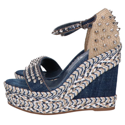 Christian Louboutin クリスチャンルブタン デニム マドモニカ ウェッジソール パンプス 36