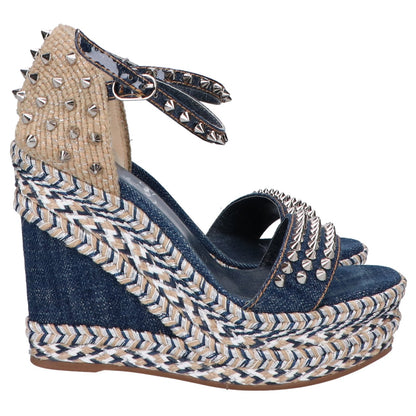 Christian Louboutin クリスチャンルブタン デニム マドモニカ ウェッジソール パンプス 36