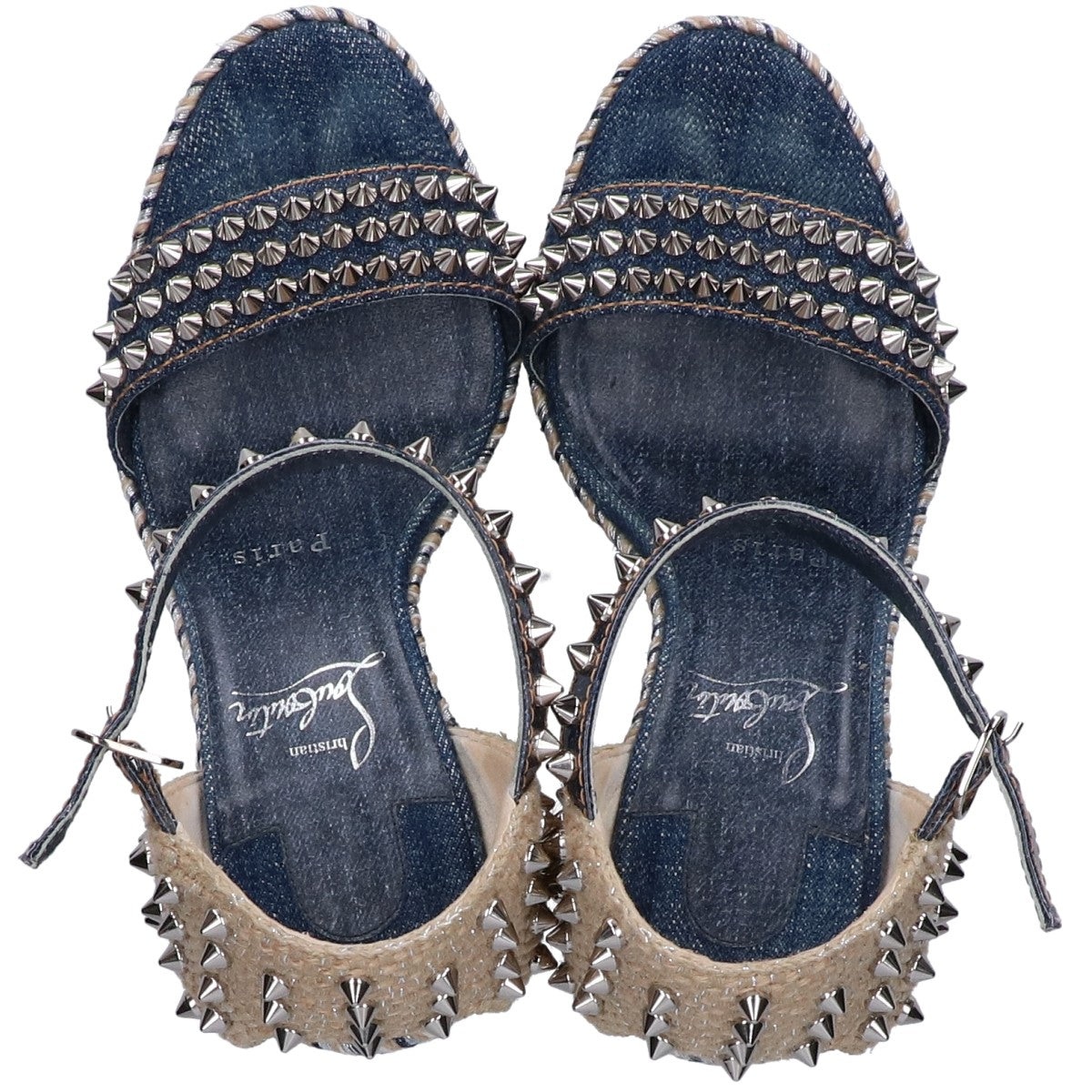 Christian Louboutin クリスチャンルブタン デニム マドモニカ ウェッジソール パンプス 36