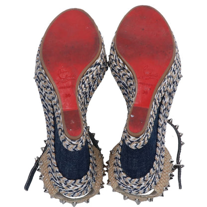 Christian Louboutin クリスチャンルブタン デニム マドモニカ ウェッジソール パンプス 36