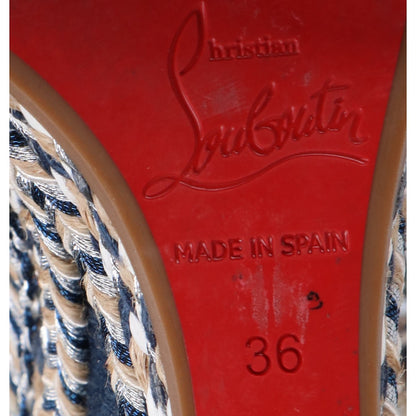 Christian Louboutin クリスチャンルブタン デニム マドモニカ ウェッジソール パンプス 36