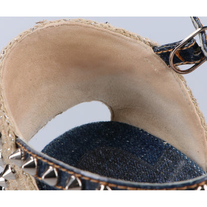 Christian Louboutin クリスチャンルブタン デニム マドモニカ ウェッジソール パンプス 36