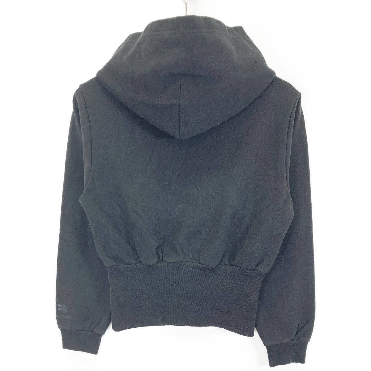 BALENCIAGA バレンシアガ 21年 698485 ﾌﾞﾗｯｸ ｸﾛｯﾌﾟﾄﾞﾊﾟｰｶｰ トップス S