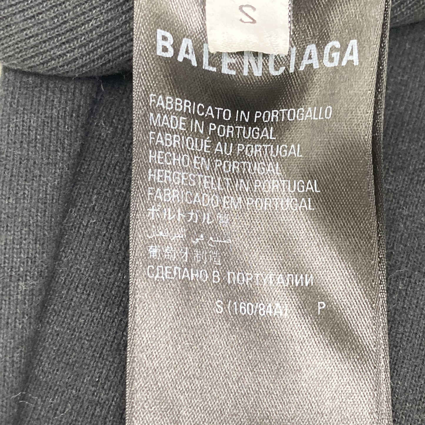 BALENCIAGA バレンシアガ 21年 698485 ﾌﾞﾗｯｸ ｸﾛｯﾌﾟﾄﾞﾊﾟｰｶｰ トップス S