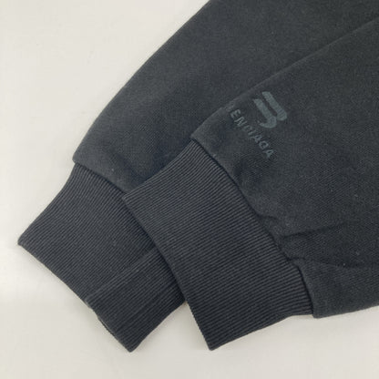 BALENCIAGA バレンシアガ 21年 698485 ﾌﾞﾗｯｸ ｸﾛｯﾌﾟﾄﾞﾊﾟｰｶｰ トップス S