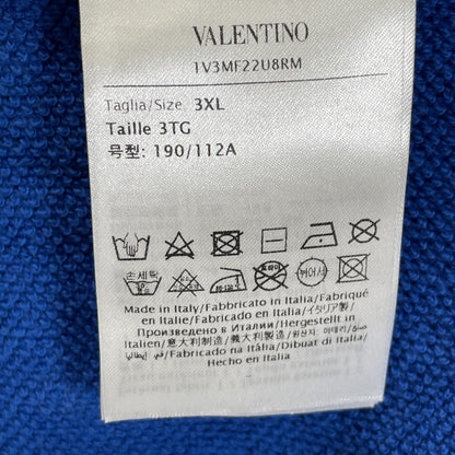 VALENTINO ヴァレンティノ 1V3MF22U8RM 22AW ﾌﾞﾙｰ 刺繍ﾛｺﾞﾊﾟｯﾁﾊﾟｰｶｰ トップス 3XL