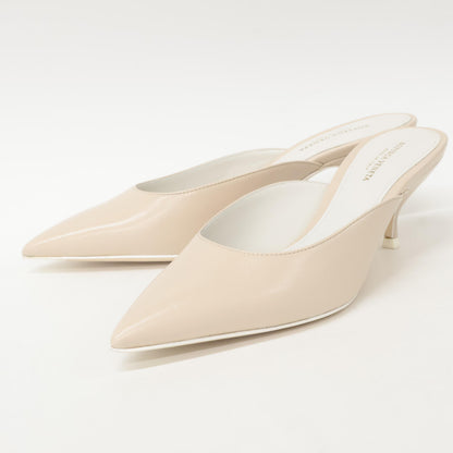 BOTTEGA VENETA ボッテガヴェネタ 【新品同様】レザー ポンテッドトゥ ミュール/ シューズ 34 1/2