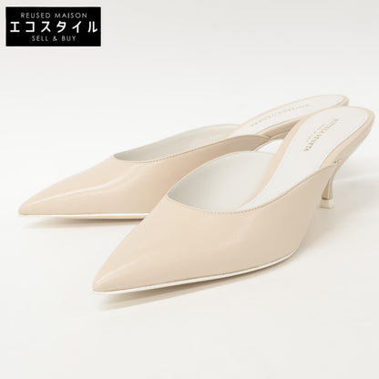 BOTTEGA VENETA ボッテガヴェネタ 【新品同様】レザー ポンテッドトゥ ミュール/ シューズ 34 1/2