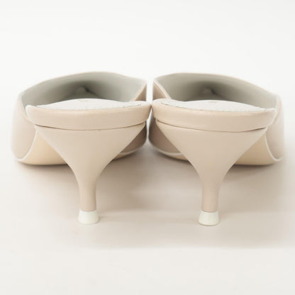 BOTTEGA VENETA ボッテガヴェネタ 【新品同様】レザー ポンテッドトゥ ミュール/ シューズ 34 1/2