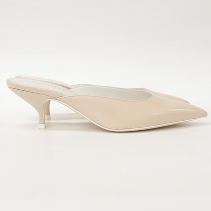 BOTTEGA VENETA ボッテガヴェネタ 【新品同様】レザー ポンテッドトゥ ミュール/ シューズ 34 1/2