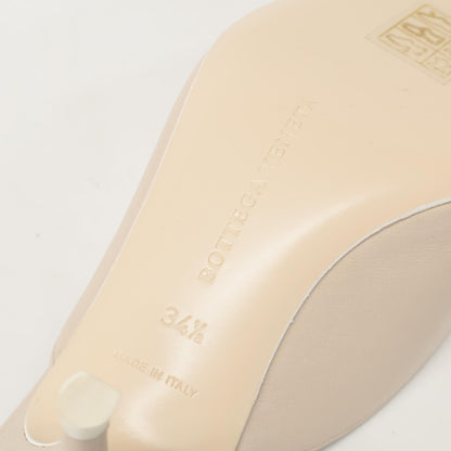 BOTTEGA VENETA ボッテガヴェネタ 【新品同様】レザー ポンテッドトゥ ミュール/ シューズ 34 1/2