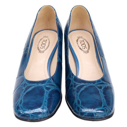 TOD'S トッズ 【美品】型押しレザー ラウンドトゥ シューズ 35