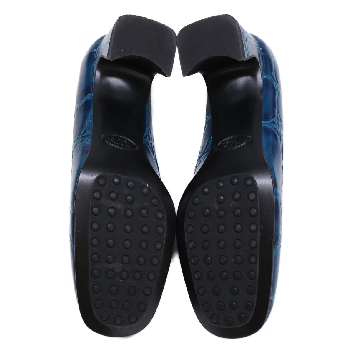 TOD'S トッズ 【美品】型押しレザー ラウンドトゥ シューズ 35