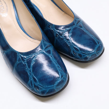 TOD'S トッズ 【美品】型押しレザー ラウンドトゥ シューズ 35