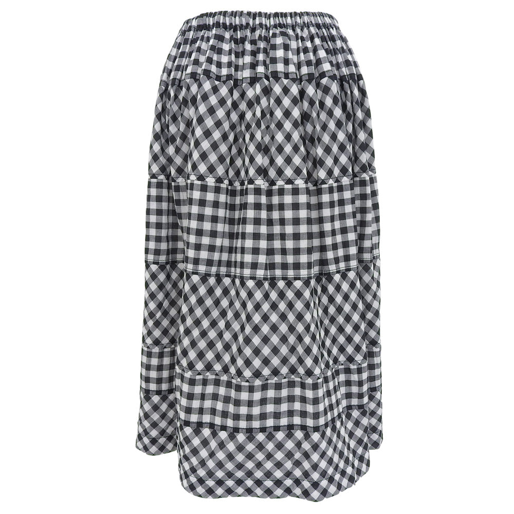 tricotCOMMEdesGARCONS トリココムデギャルソン 美品 ギンガムチェック スカート レディース ブラック×ホワイト TM-S039 AD2013 スカート ―