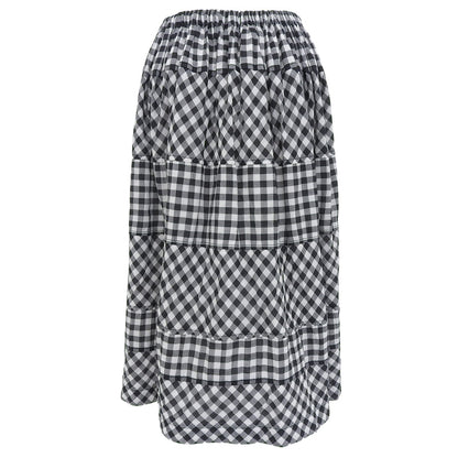tricotCOMMEdesGARCONS トリココムデギャルソン 美品 ギンガムチェック スカート レディース ブラック×ホワイト TM-S039 AD2013 スカート ―