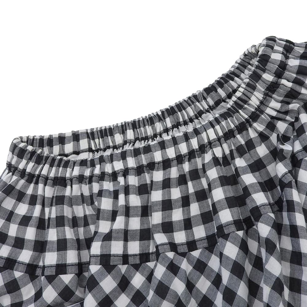 tricotCOMMEdesGARCONS トリココムデギャルソン 美品 ギンガムチェック スカート レディース ブラック×ホワイト TM-S039 AD2013 スカート ―