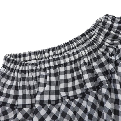 tricotCOMMEdesGARCONS トリココムデギャルソン 美品 ギンガムチェック スカート レディース ブラック×ホワイト TM-S039 AD2013 スカート ―