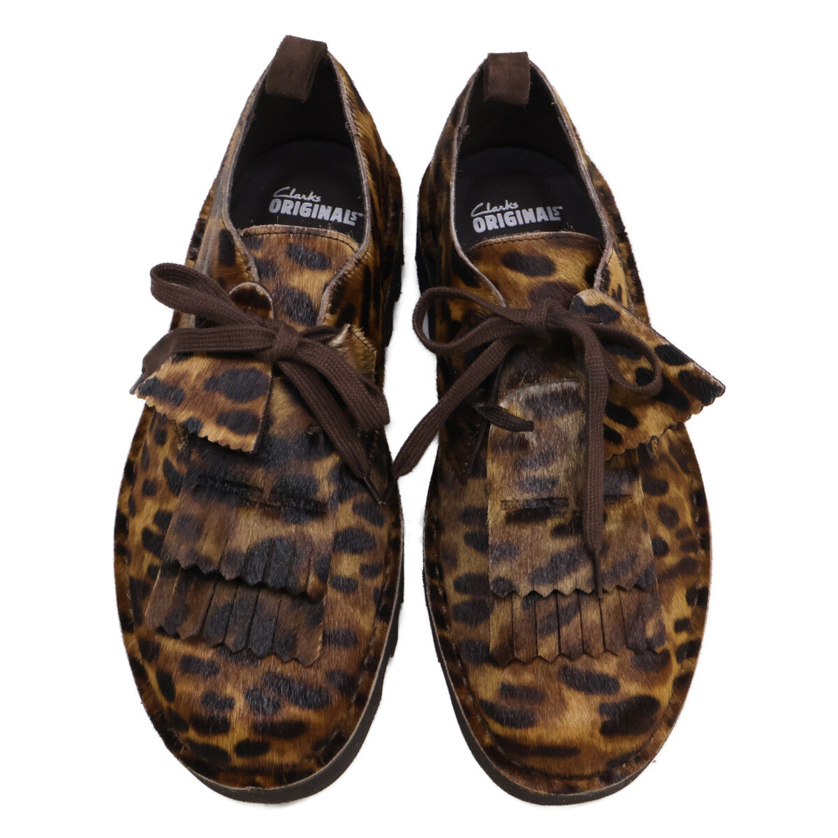 Clarks クラークス ｘEngineered Garments エンジニアド ガーメンツ【新品同様】23514 00060 Desert Khan EG ハラコ レオパード柄 シューズ