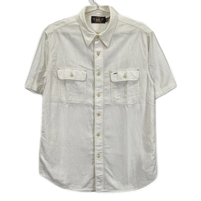 RRL ダブルアールエル ﾎﾜｲﾄ 25SS ｾﾙｳﾞｨｯｼﾞﾃﾞｨﾃｰﾙ ｼｬﾝﾌﾞﾚｰ ﾜｰｸｼｬﾂ トップス S