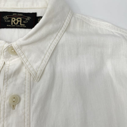 RRL ダブルアールエル ﾎﾜｲﾄ 25SS ｾﾙｳﾞｨｯｼﾞﾃﾞｨﾃｰﾙ ｼｬﾝﾌﾞﾚｰ ﾜｰｸｼｬﾂ トップス S