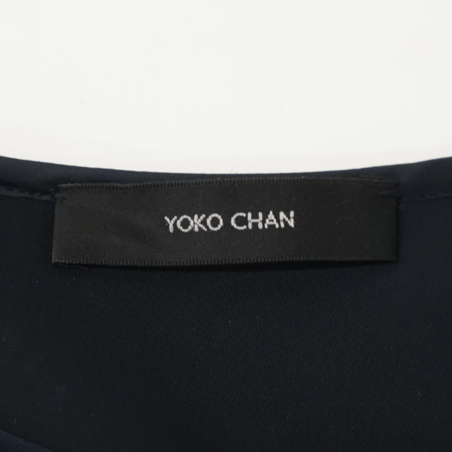 YOKOCHAN ヨーコチャン 23年製 YCB-323-393 ﾈｲﾋﾞｰ ﾊｰﾌｽﾘｰﾌﾞ ﾌﾘﾙﾄﾘﾑﾌﾞﾗｳｽ トップス 38