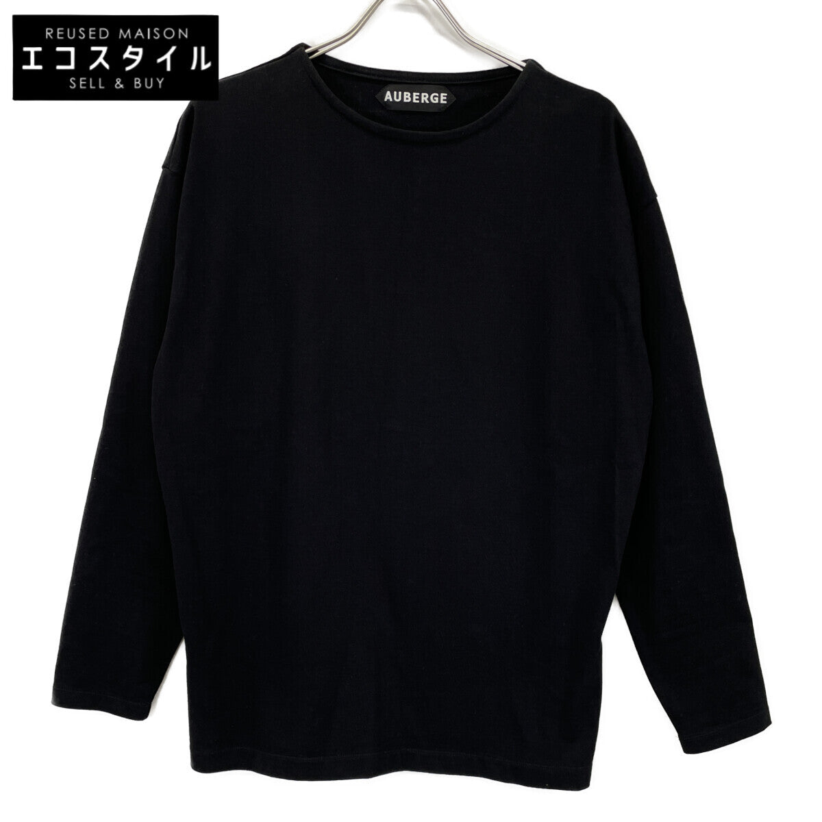 AUBERGE オーベルジュ ﾌﾞﾗｯｸ ｺｯﾄﾝ BONHEUR 長袖Tｼｬﾂ トップス 40
