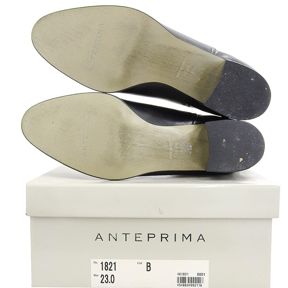 ANTEPRIMA アンテプリマ 美品 レザー サイドゴアブーツ シューズ レディース 黒 ブラック 23cm 1821 シューズ 36(EU)